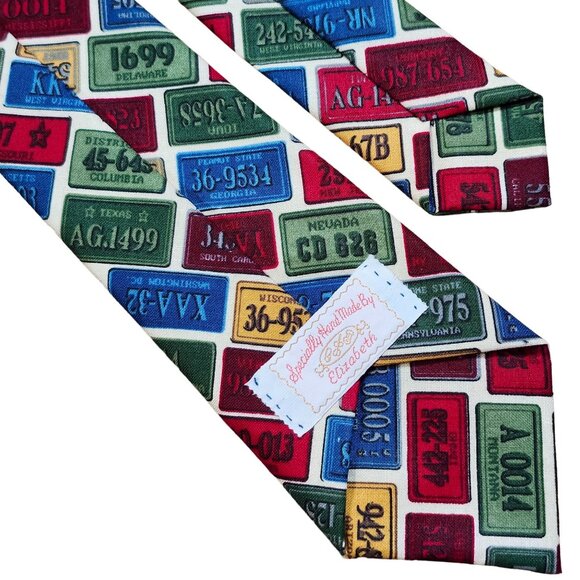 License Plate Print Necktie By Elizabeth Hand Made - Picture 7 of 10